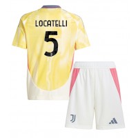 Fotbalové Dres Juventus Manuel Locatelli #5 Dětské Venkovní 2024-25 Krátký Rukáv (+ trenýrky)